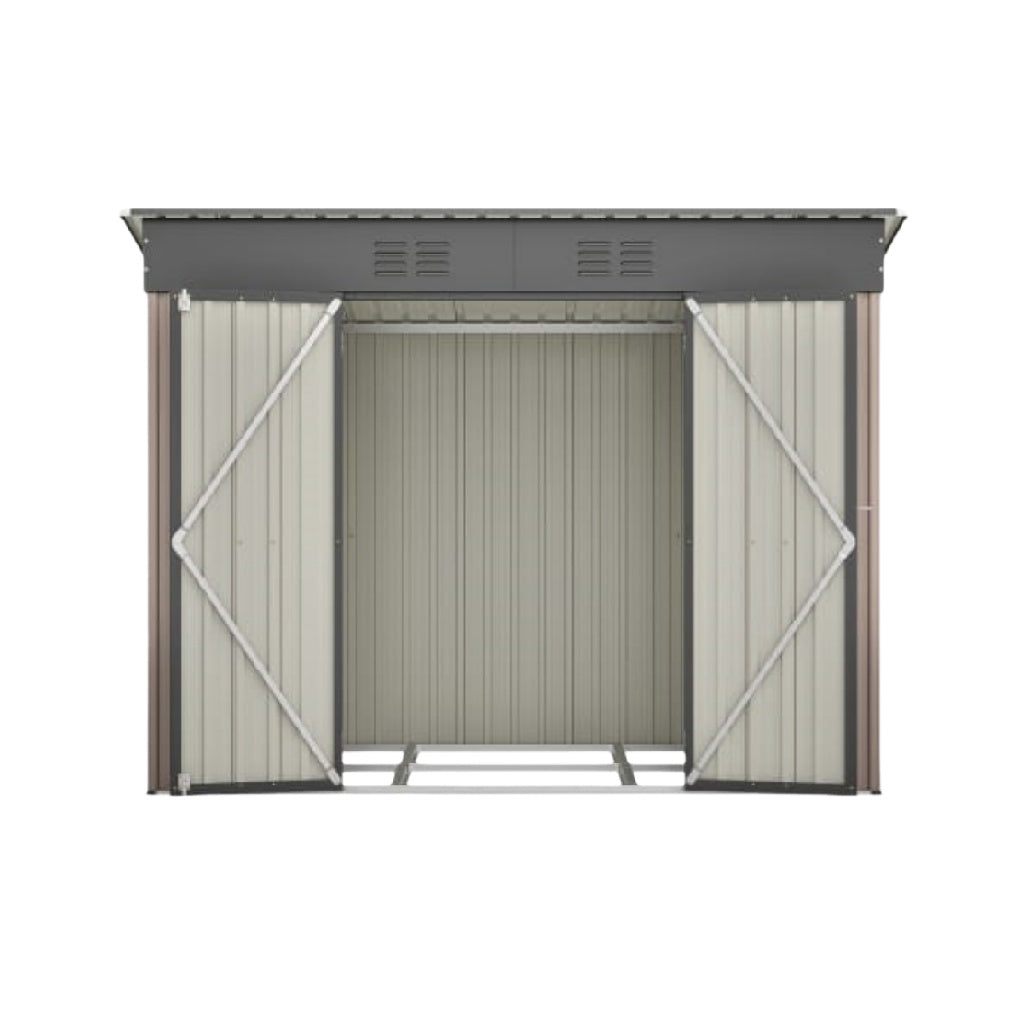 Metallgartenhaus mit Doppeltüren und Belüftung