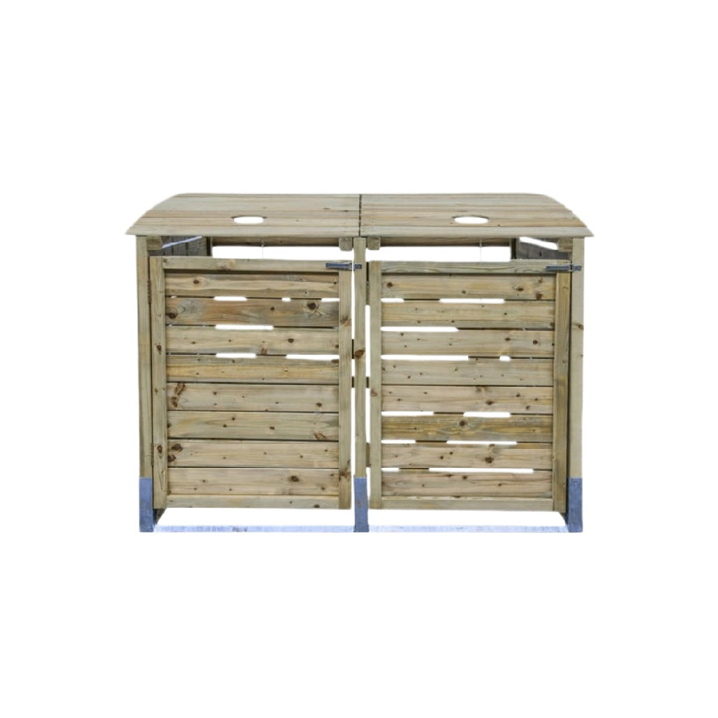 Holzkompostbehälter mit Metallrahmen