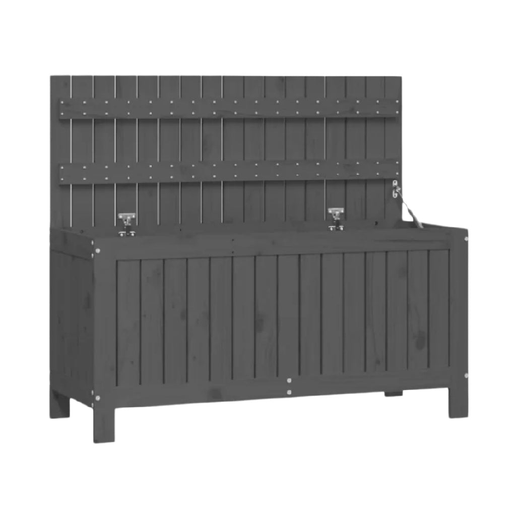 Technischer Holzlagerbox mit Rückenlehne und Aufbewahrungssystem