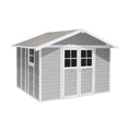 Gartenhaus aus Holz mit Satteldach, grau